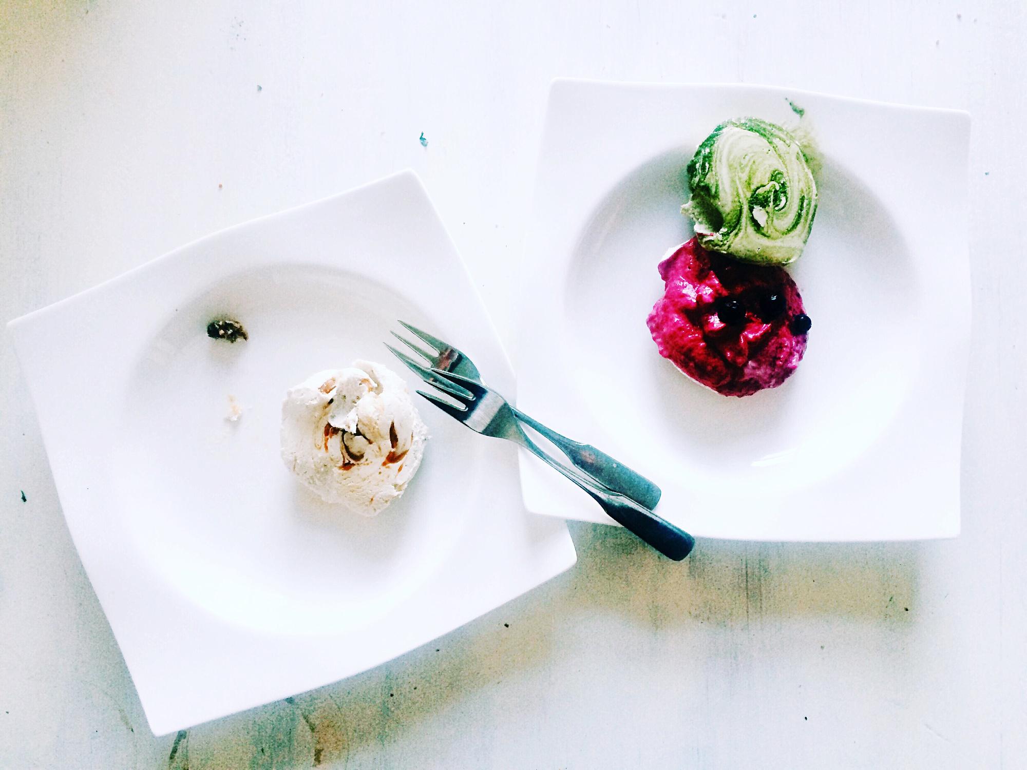 Plated seasonal tasting menu on a bright table